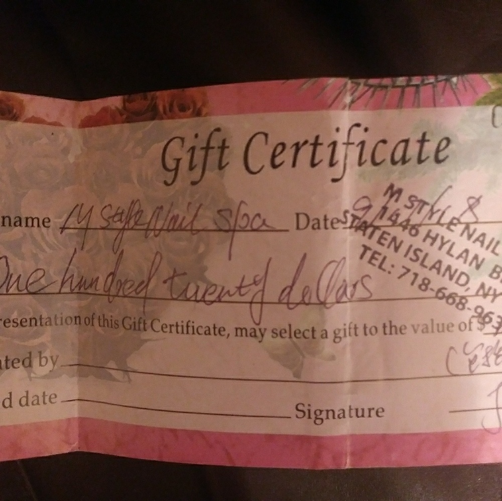 Gift certificate